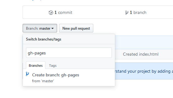 Creating gh-pages branch